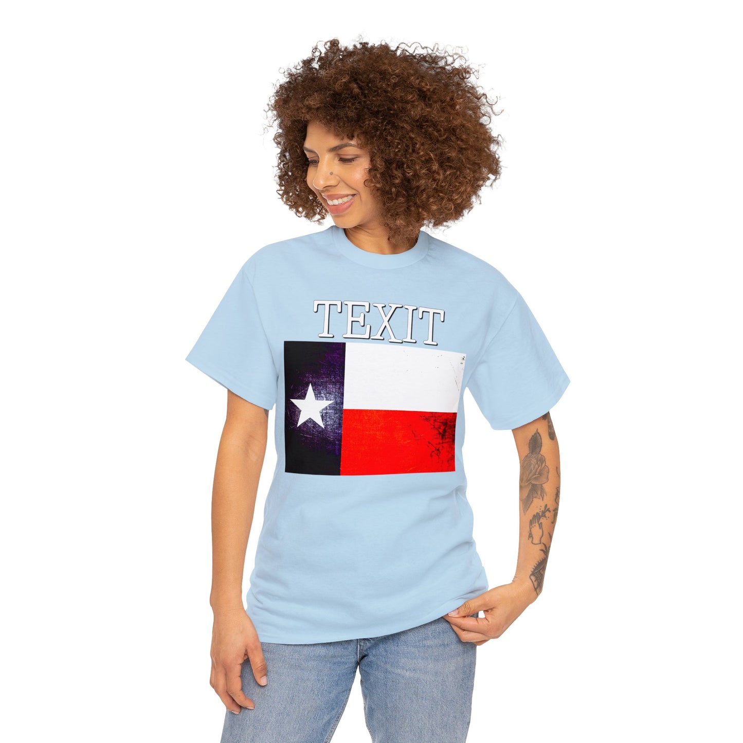 Texit Texas Flag Texas Independence Heavy Cotton Tee