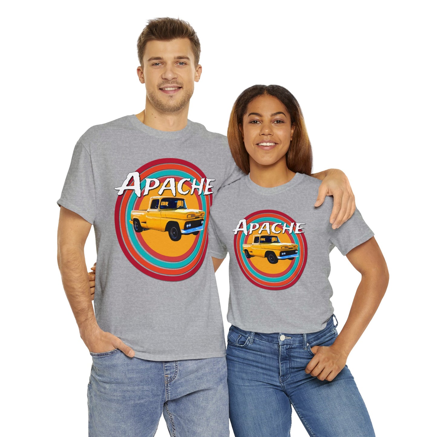 Apache C 10 Pickup Truck, 1960's Pickup Truck, Cool Vintage Pickup Truck Heavy Cotton Tee