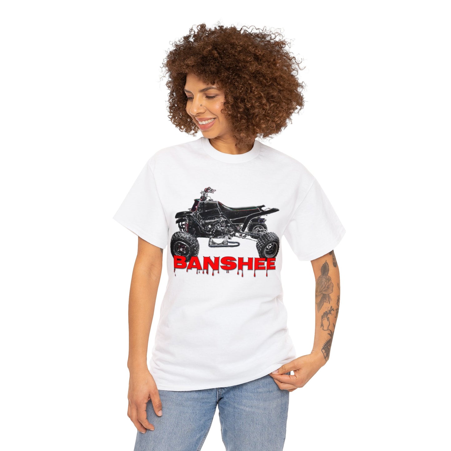 Banshee Quad ATV, Banshee Four Wheeler, Quad Bike Heavy Cotton Tee