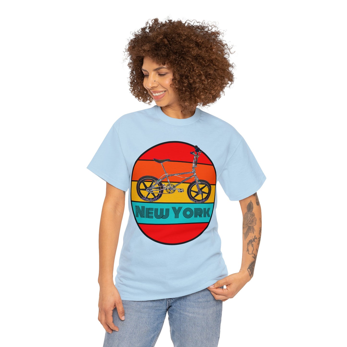 New York City BMX Bike, Cool Old School BMX Bicycle, Dirt Bike Vintage Retro Heavy Cotton Tee