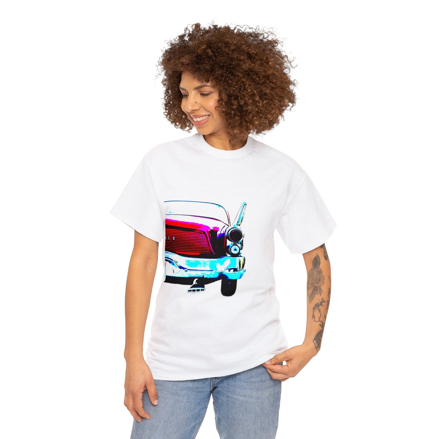 Vintage Studebaker Car, Retro Hawk Car With Tail Fins Heavy Cotton Tee