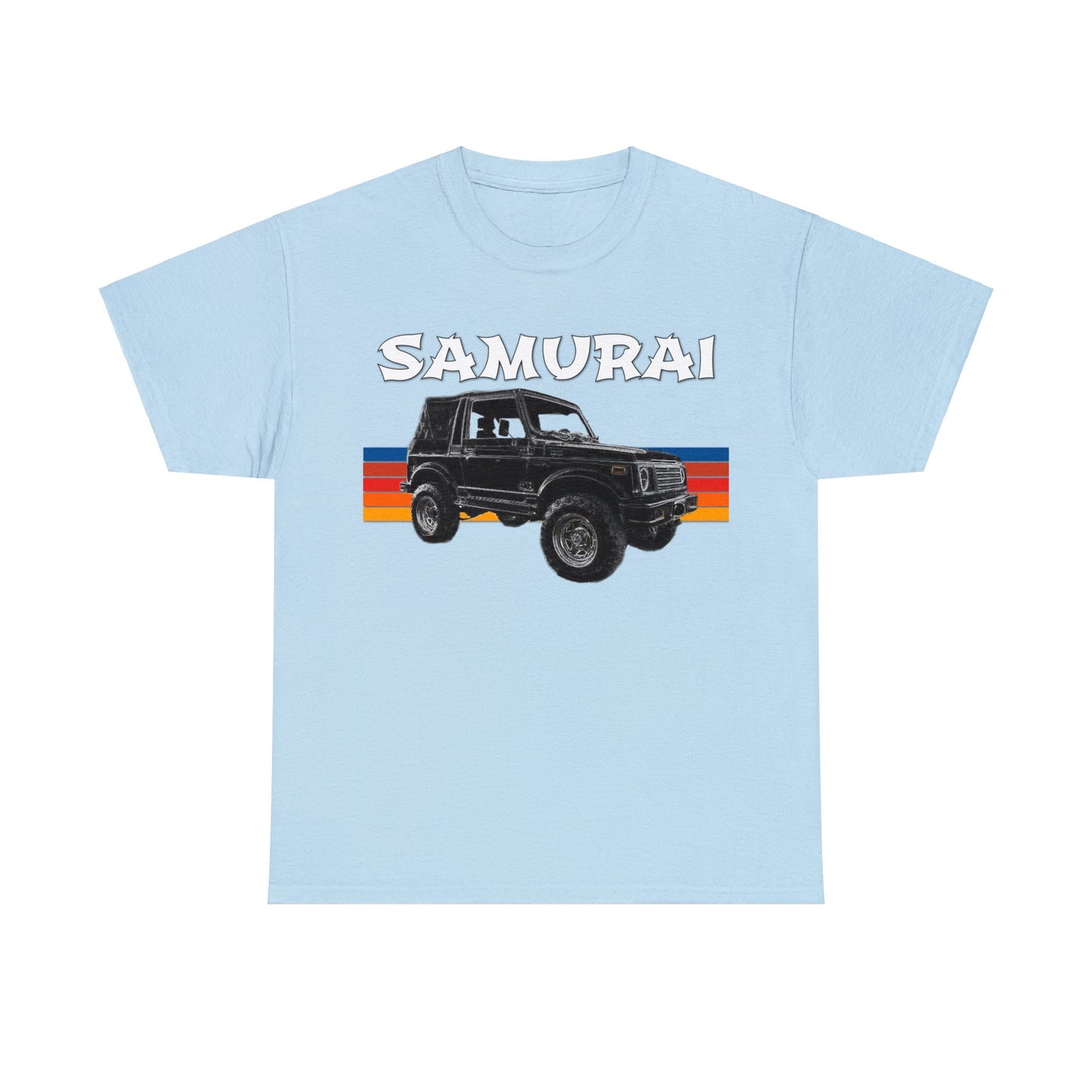 Samurai Vintage Retro 4x4 Truck, Samurai 4 Wheel Drive Car Heavy Cotton Tee