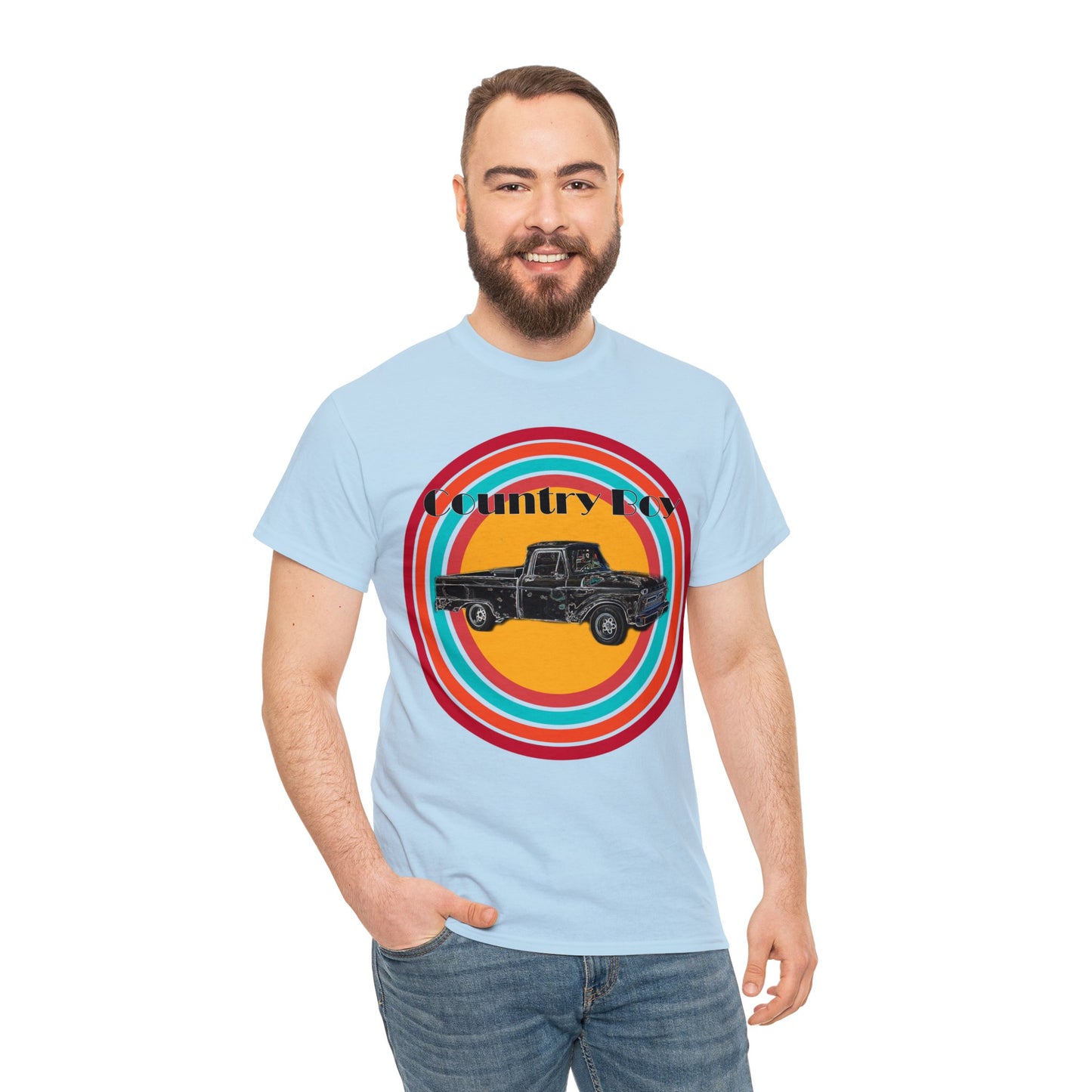 Country Boy Pickup Truck Western Unisex Heavy Cotton Tee