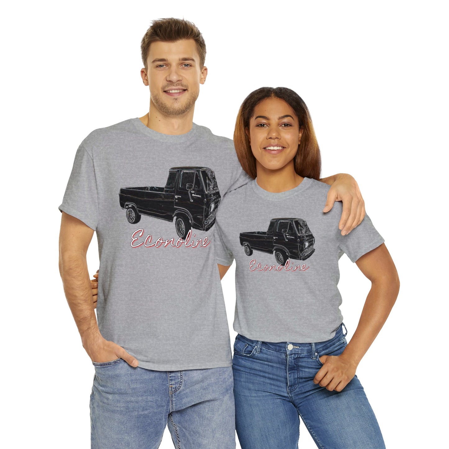 Econoline Pickup Truck, Vintage Pickup Truck, Old School Pickup Heavy Cotton Tee