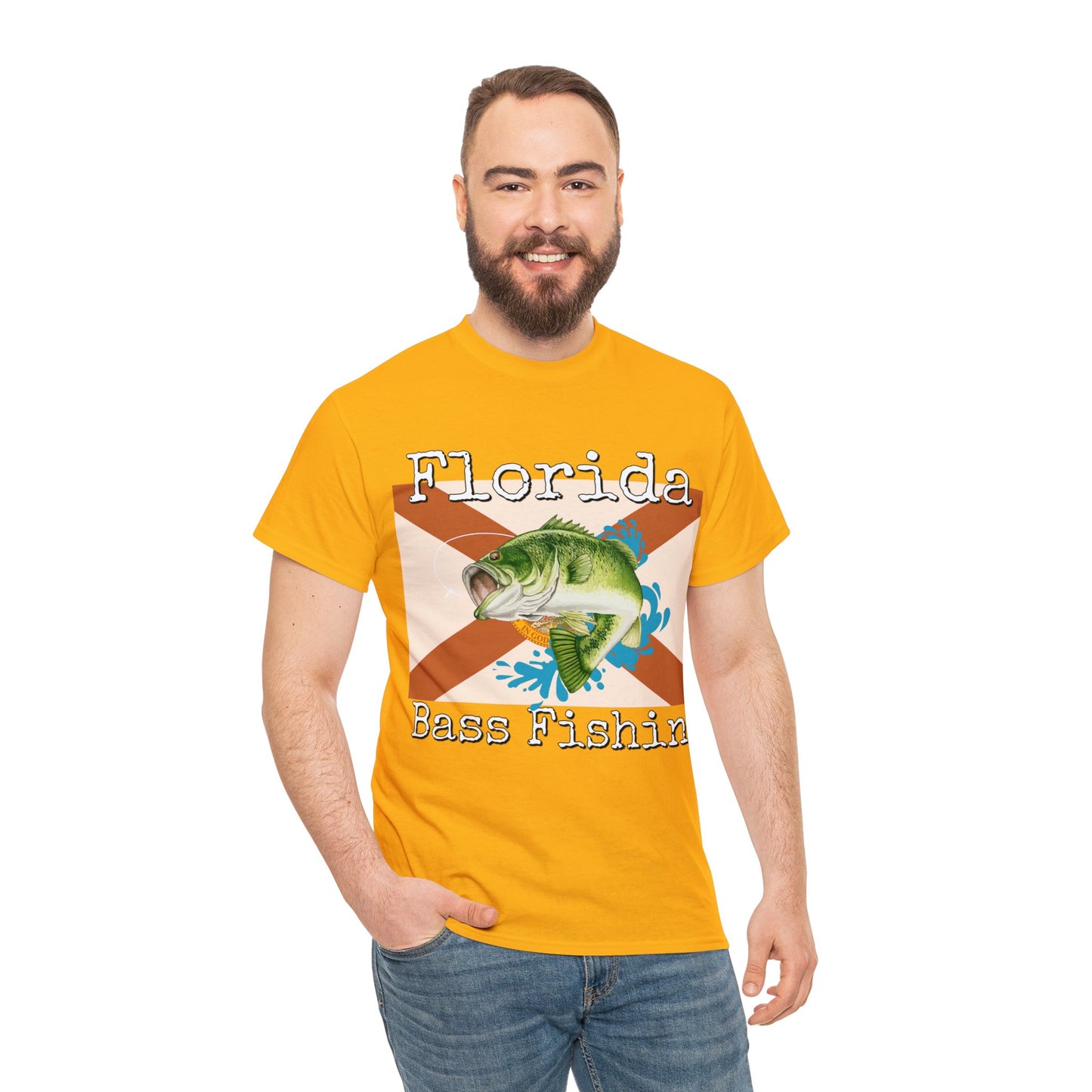 Vintage Florida Flag Bass Fishing Heavy Cotton Tee