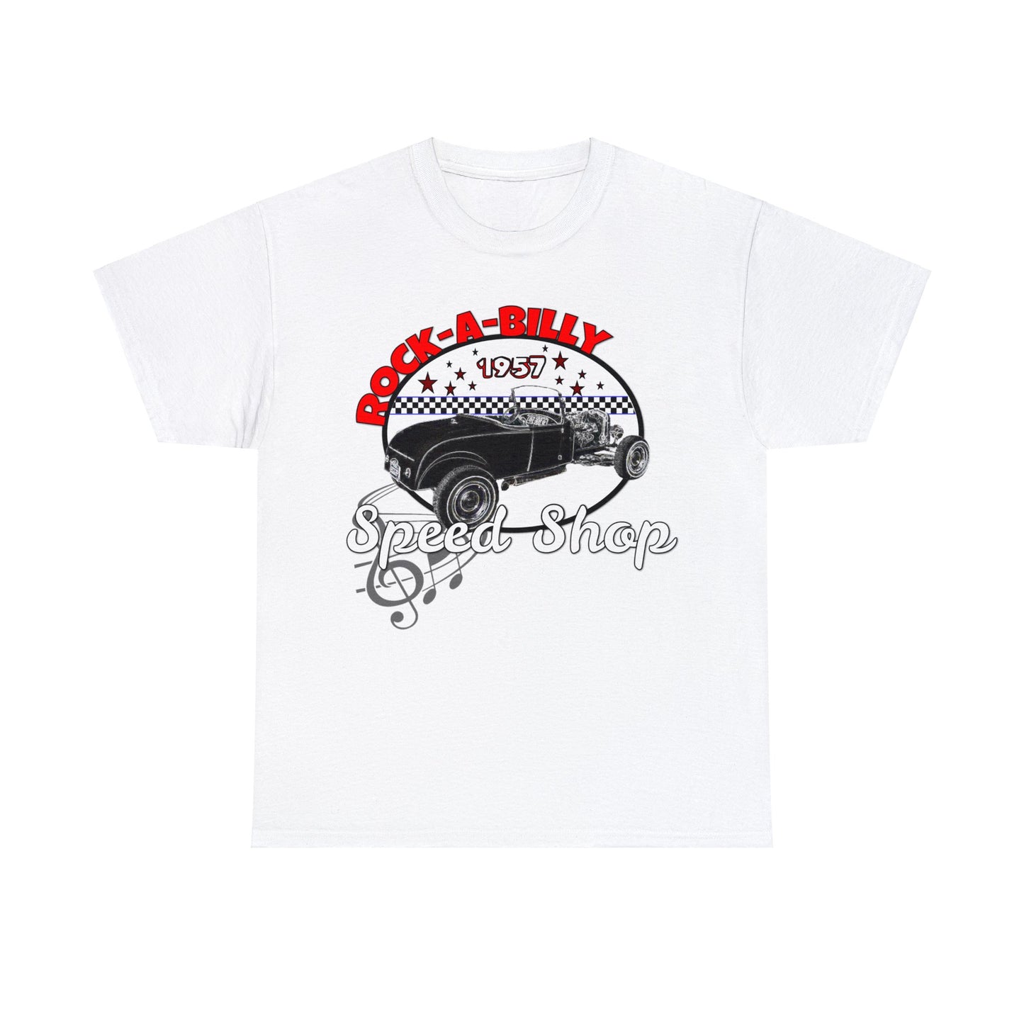 Rockabilly Model A Rat Rod Speed Shop 1957 Heavy Cotton Tee