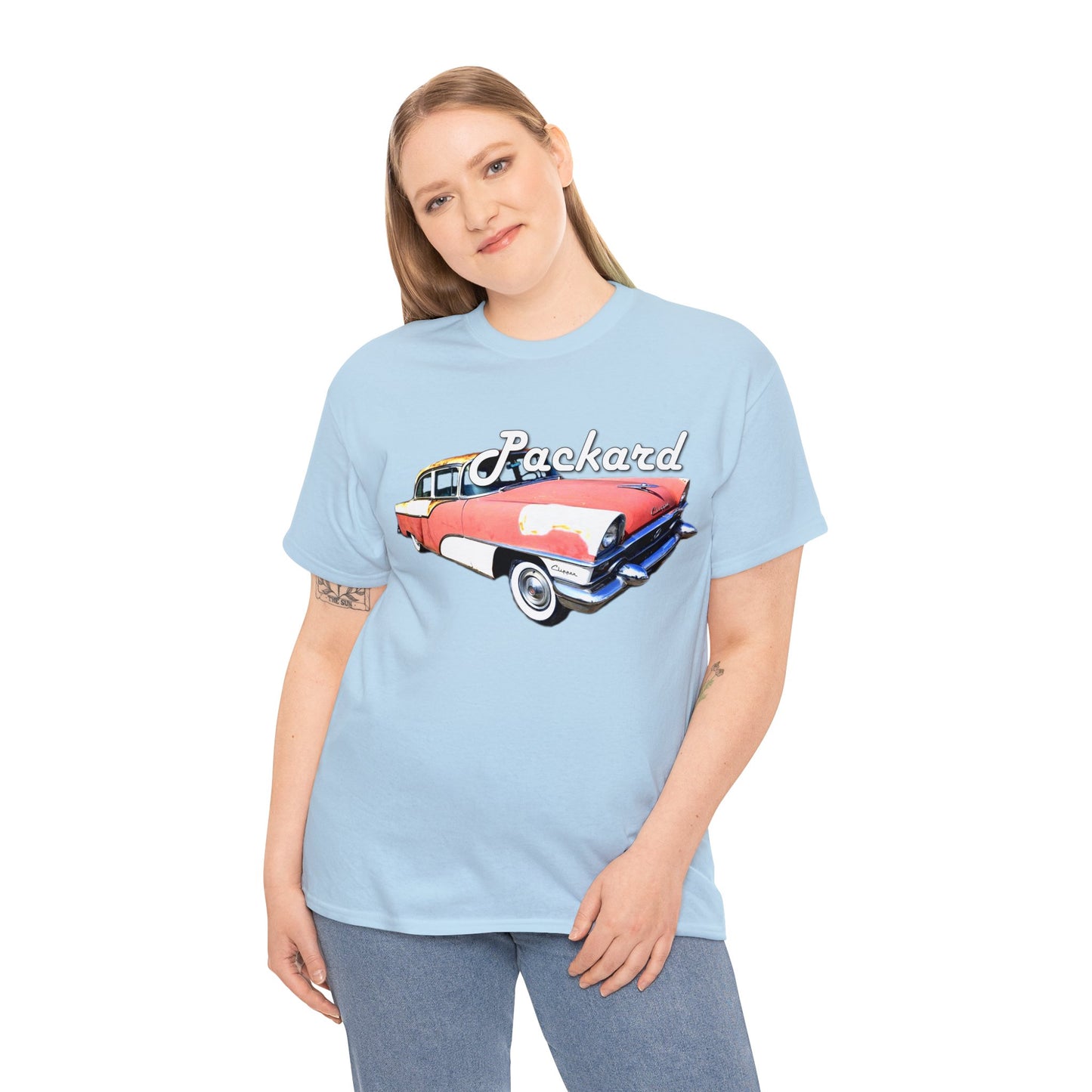 Packard Clipper, Vintage Car, Retro American Automobile Heavy Cotton Tee