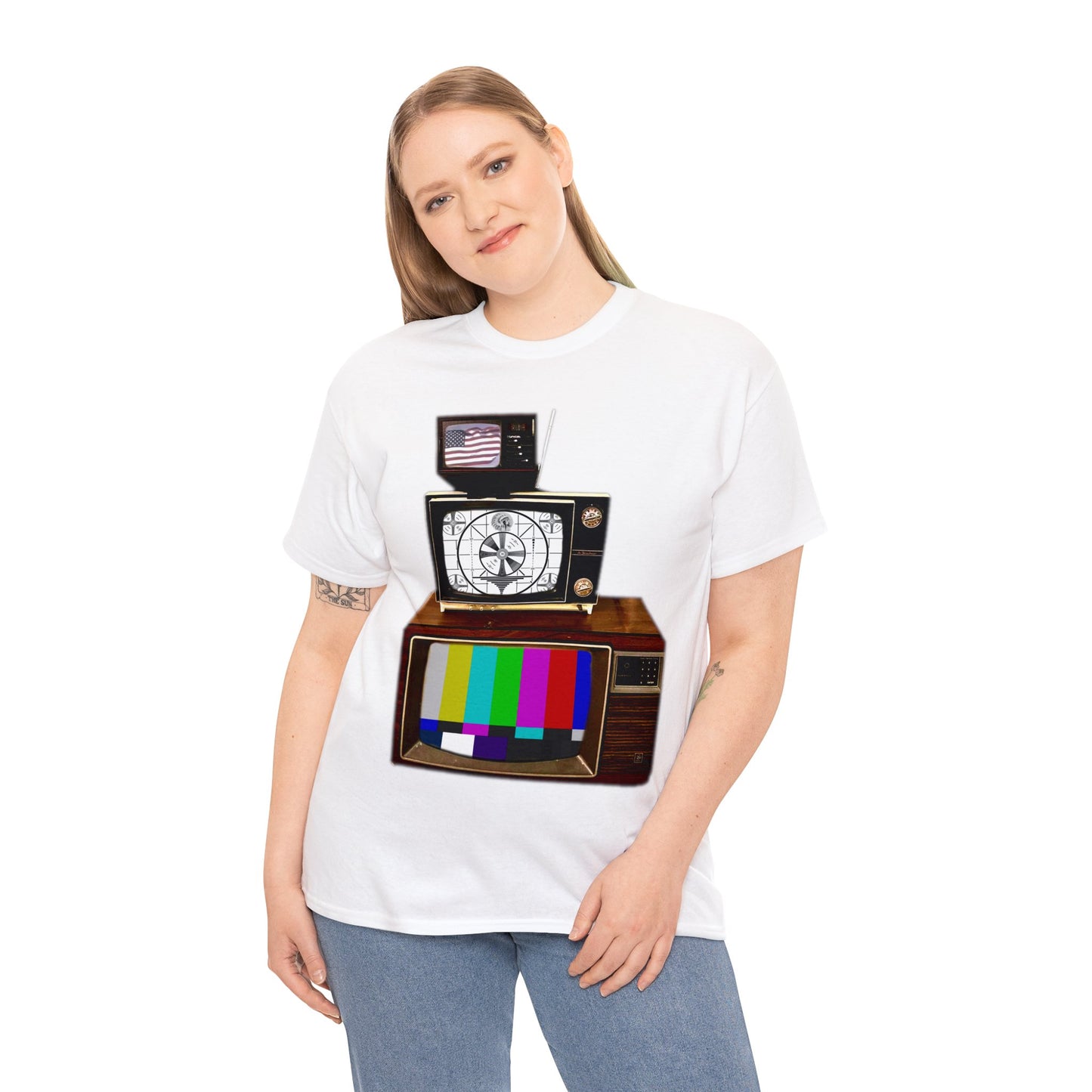 Vintage Televisions, Tube TV, Sign Off Screen, Old School, Vintage, Retro Heavy Cotton Tee