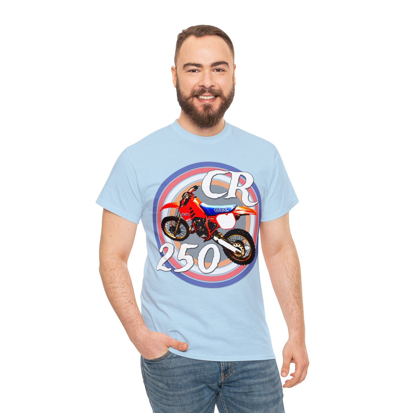 CR 250 R Vintage Retro Motorcross Motocross Motorcycle Dirt Bike Heavy Cotton Tee