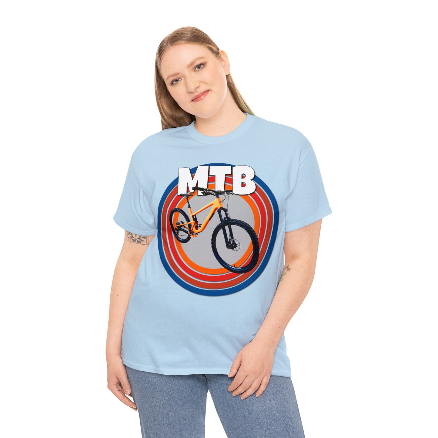 Mountain Bike, Mountain Biker, Full Suspension Mountain Bike, MTB Heavy Cotton Tee