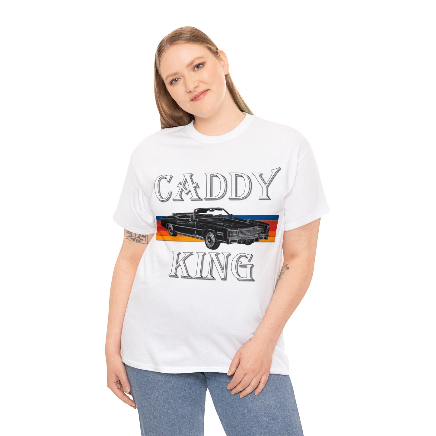 Caddy King, Vintage Cadillac Car, Convertible Caddy Heavy Cotton Tee