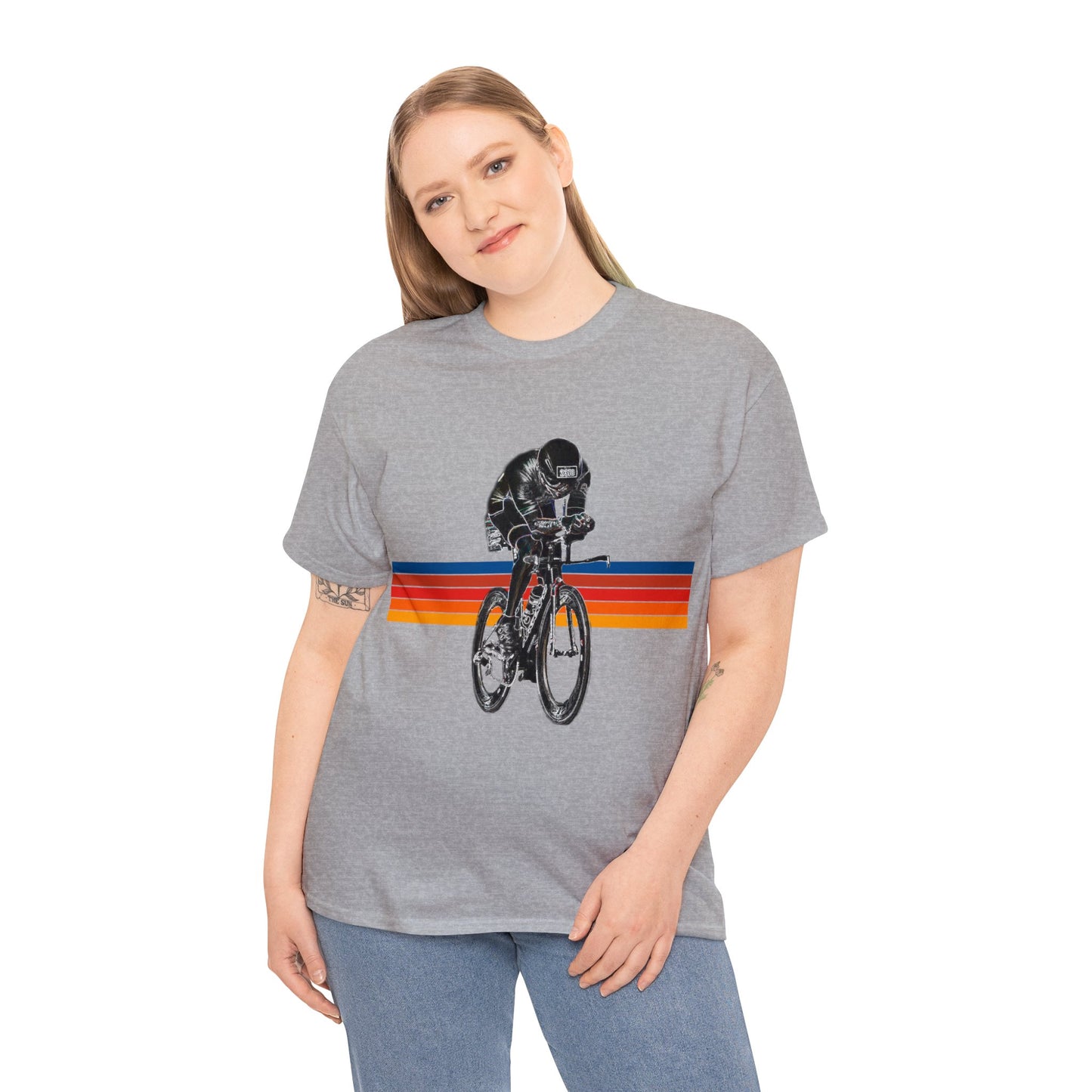 Triathlete, Bike, Road Bike, Racing Bike, Tri Bike Heavy Cotton Tee