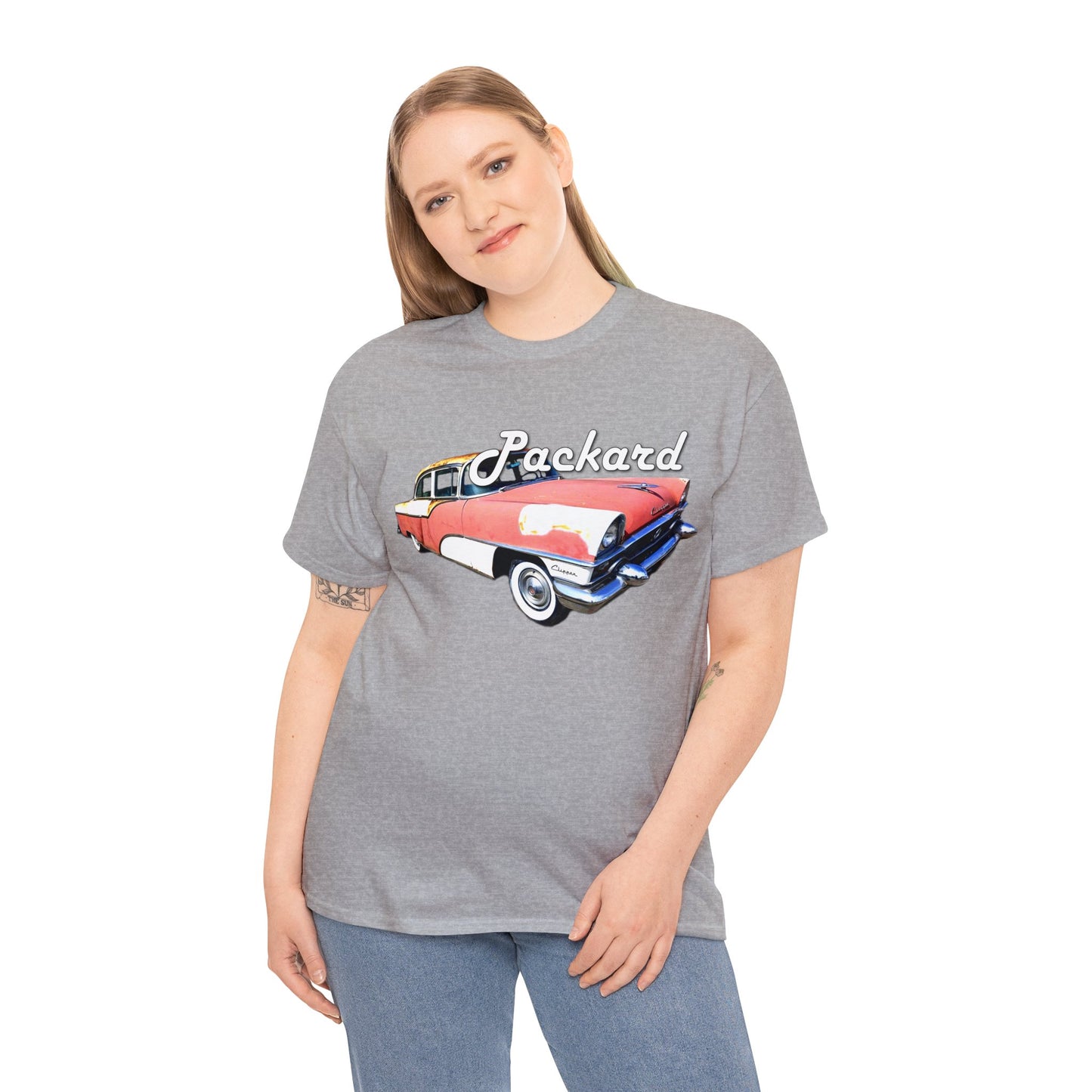 Packard Clipper, Vintage Car, Retro American Automobile Heavy Cotton Tee