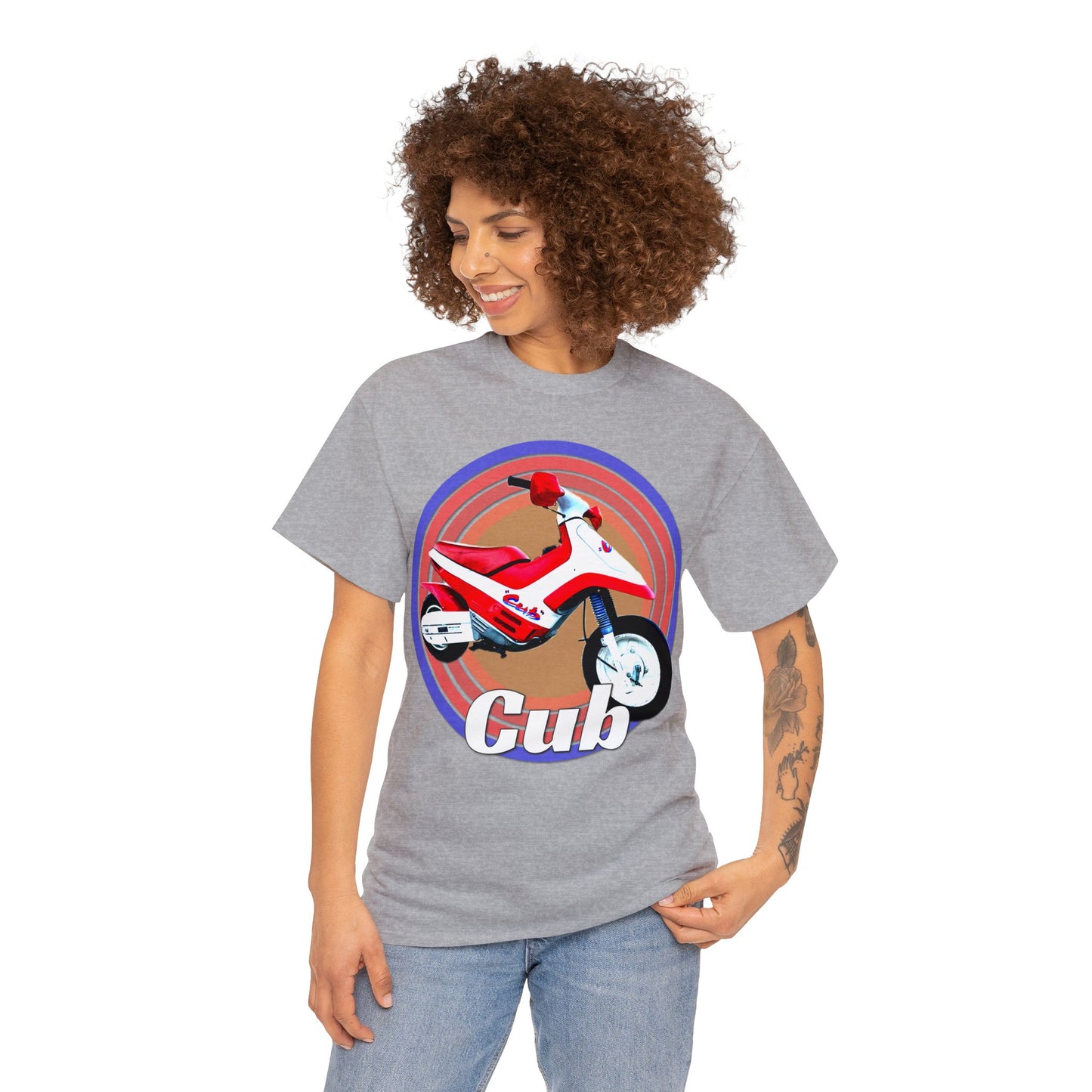 Vintage Cub Motorcycle, Cub Mini Bike, Retro Cub Motocross Bike Heavy Cotton Tee