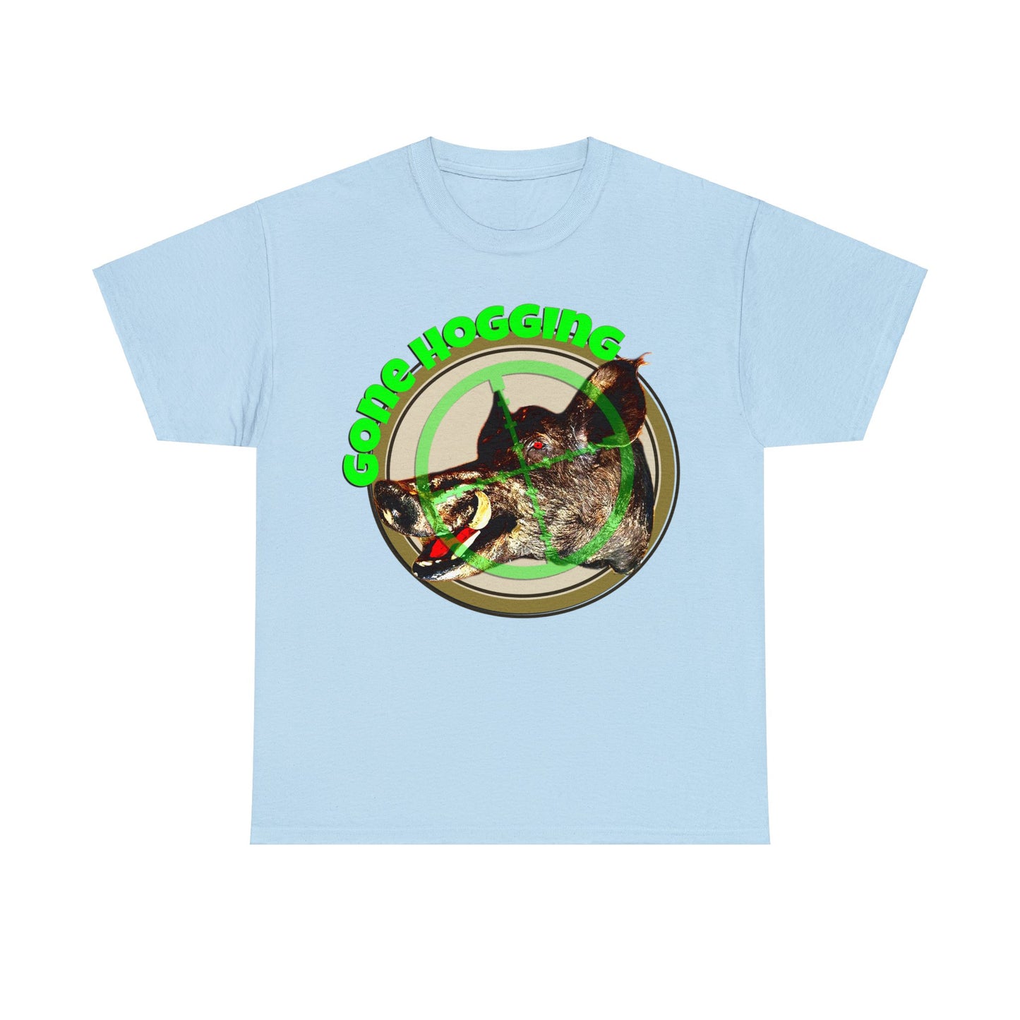 Wild Hog Hunter, Wild Hog, Hog Wild, Hog Boar Hunting Heavy Cotton Tee