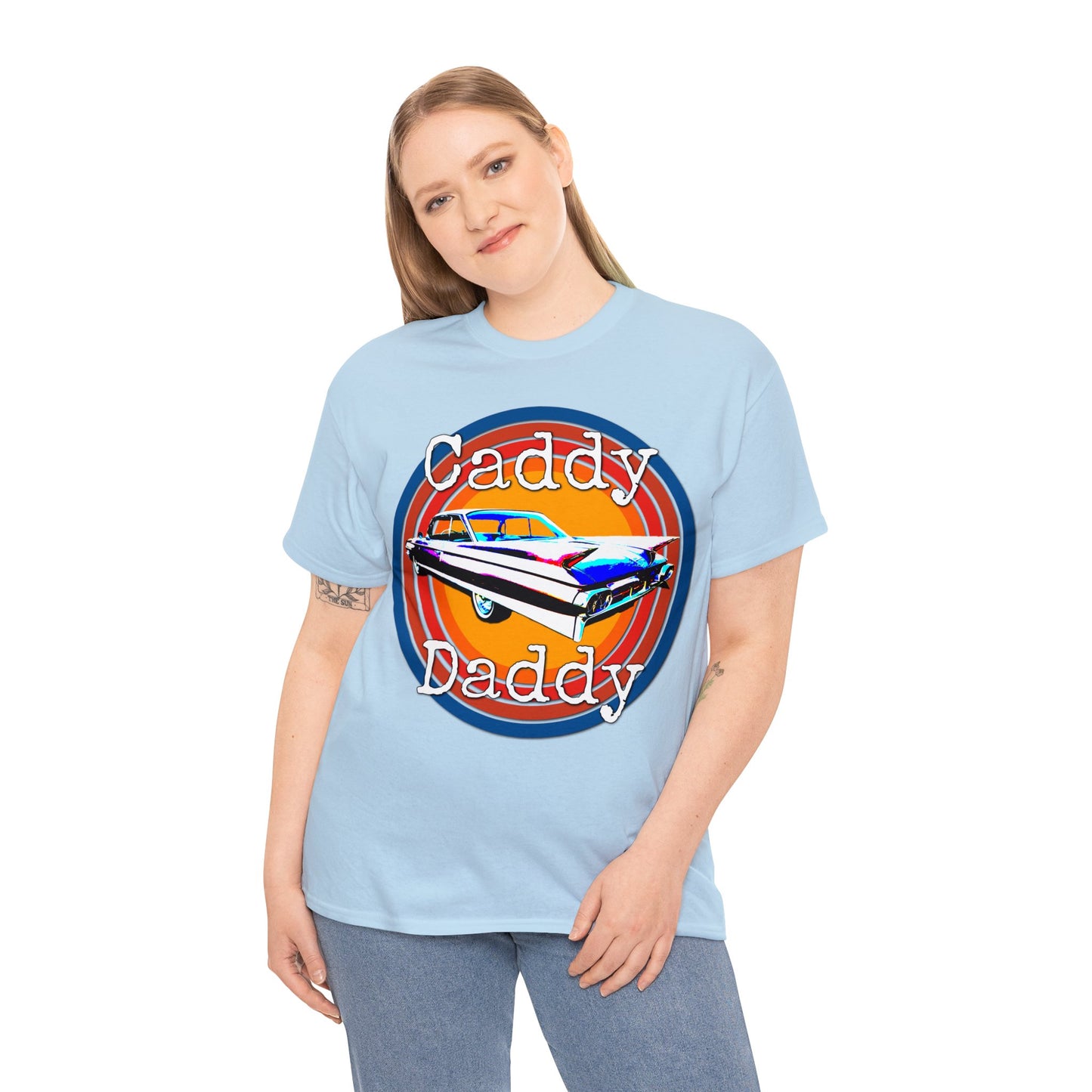 Cadillac, Vintage Car, Caddy Daddy, Retro DeVille Heavy Cotton Tee