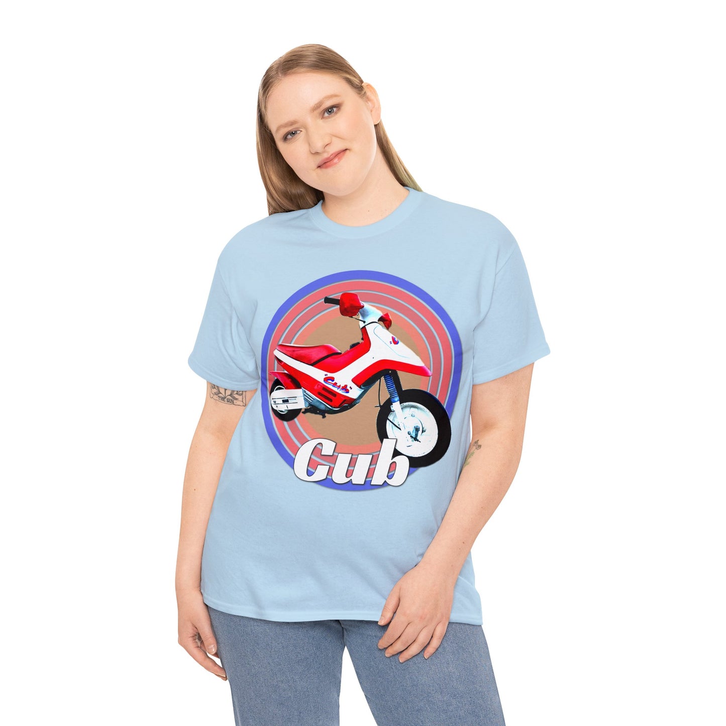 Vintage Cub Motorcycle, Cub Mini Bike, Retro Cub Motocross Bike Heavy Cotton Tee