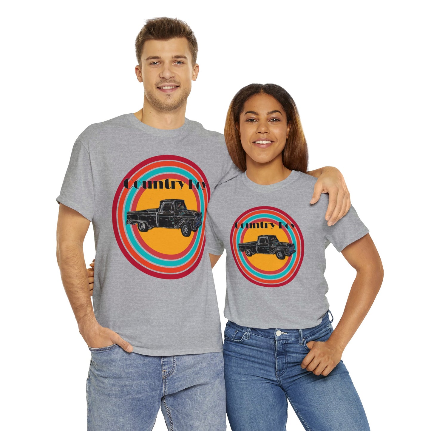 Country Boy Pickup Truck Western Unisex Heavy Cotton Tee