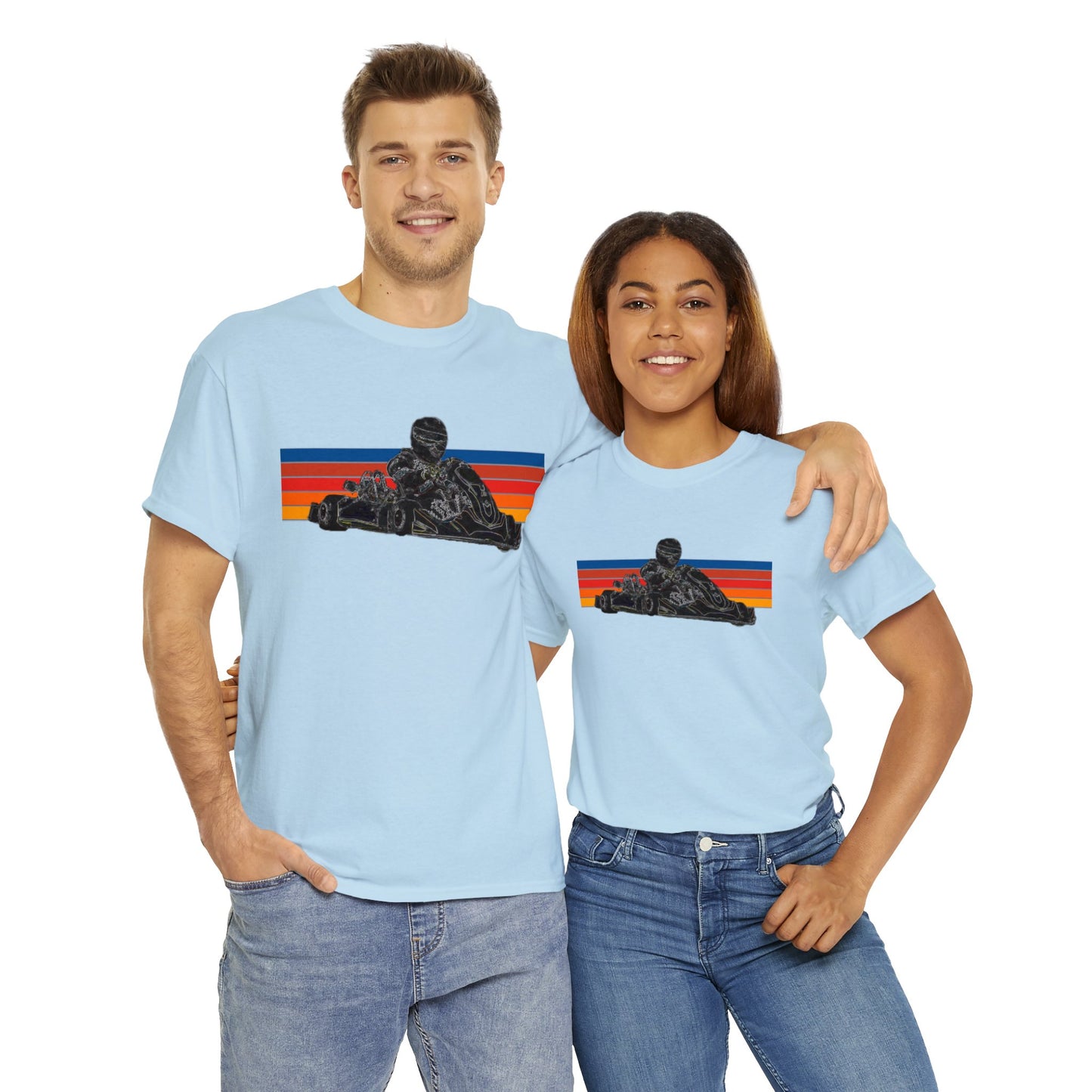 Racing Go Cart, Go Kart Racer, Race Car Driver Heavy Cotton Tee