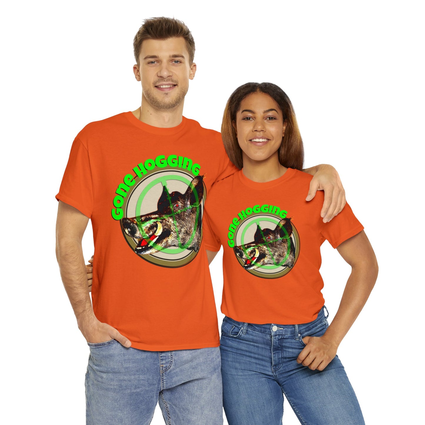 Wild Hog Hunter, Wild Hog, Hog Wild, Hog Boar Hunting Heavy Cotton Tee