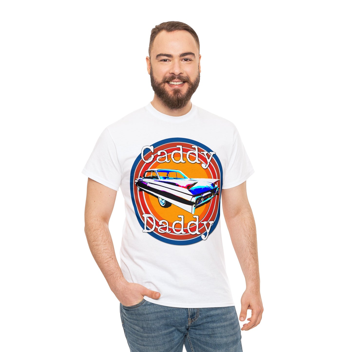 Cadillac, Vintage Car, Caddy Daddy, Retro DeVille Heavy Cotton Tee