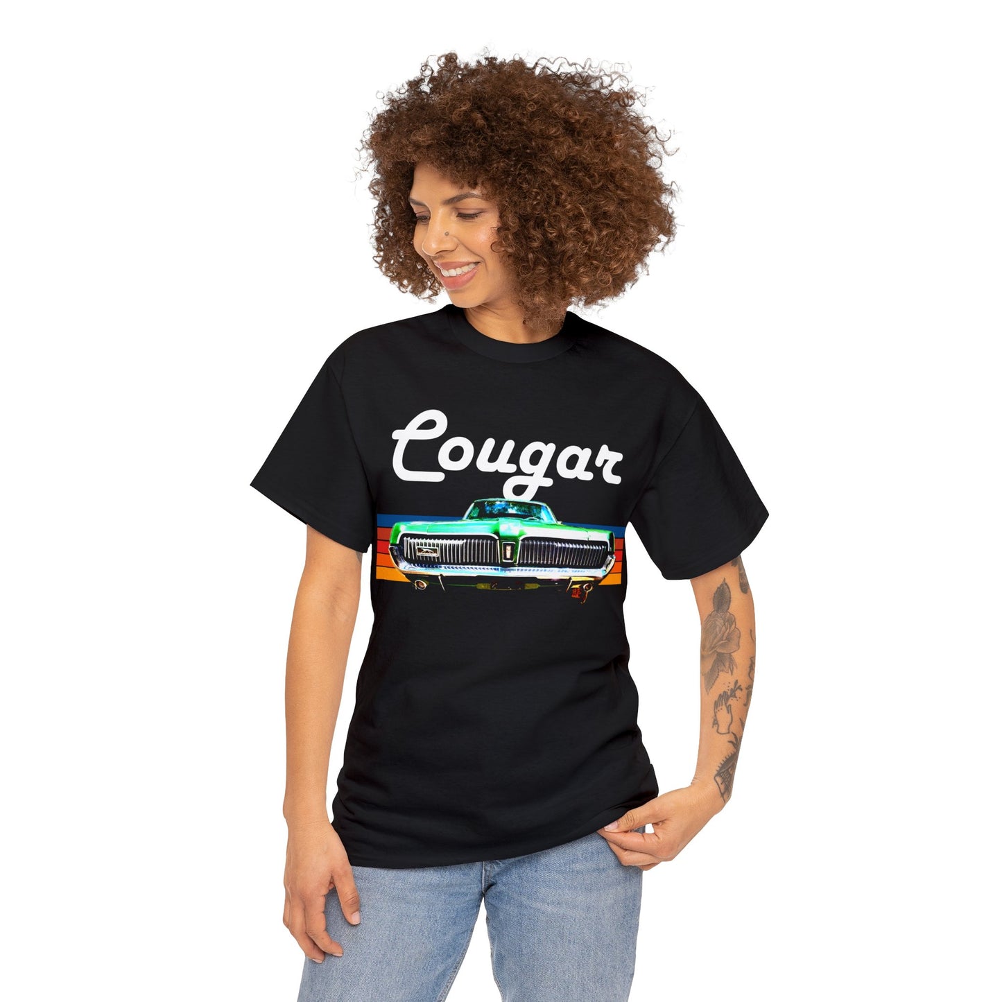 Mercury Cougar, Vintage American Muscle Car, Cougar Car, 1960s car Heavy Cotton Tee