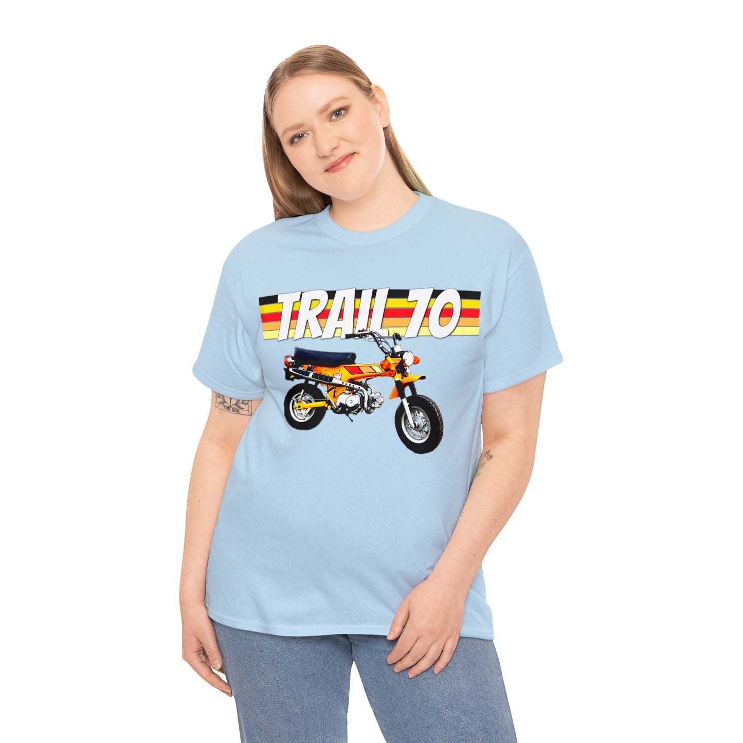 Trail 70 Mini BIke, Vintage Mini Bike, Retro Mini Bike Heavy Cotton Tee