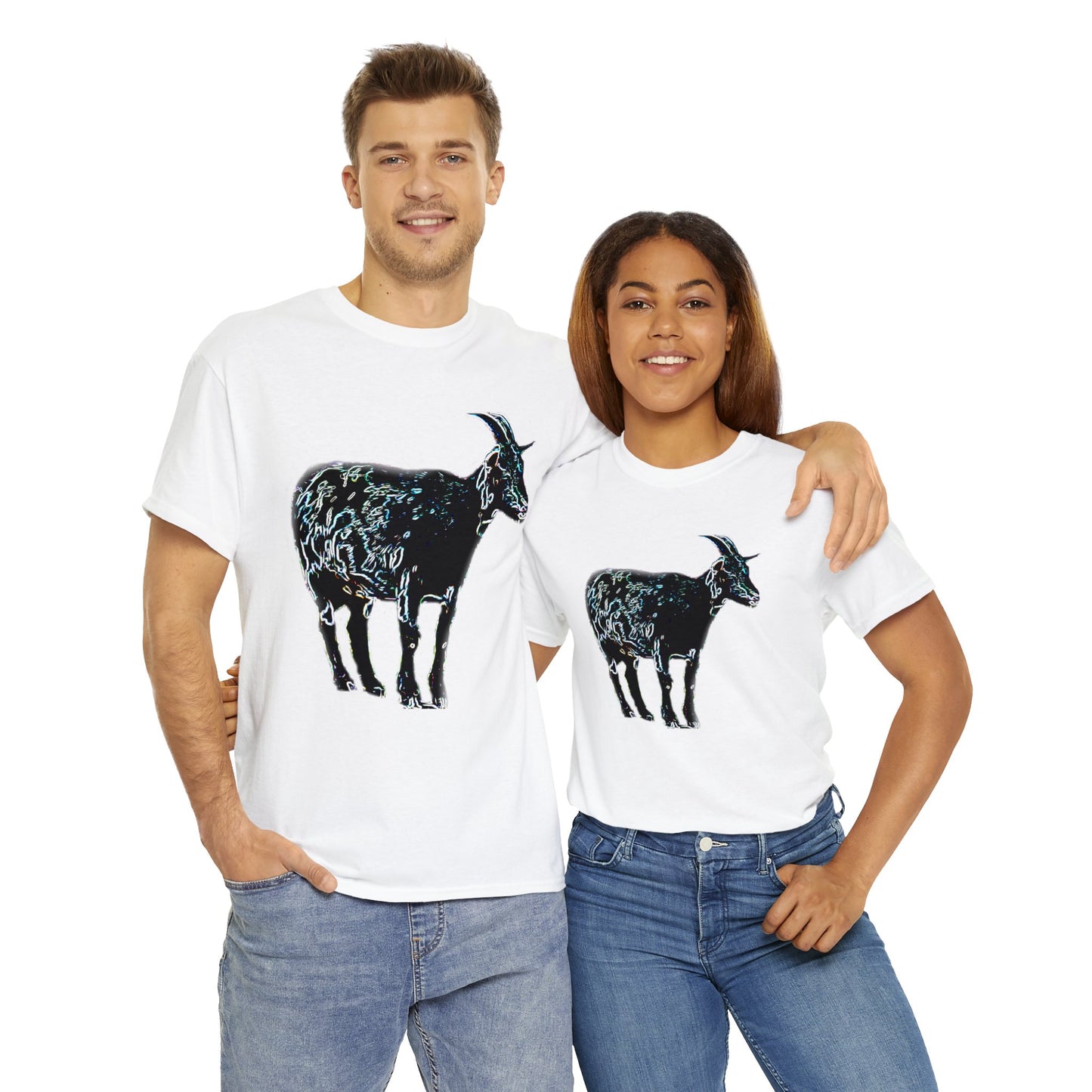 Vintage Retro Farm Goat, Billy Goat Heavy Cotton Tee