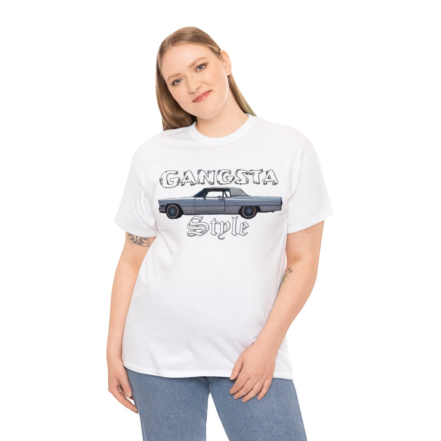 Deville Car, Antique American Car, Retro American Car, Gangsta Style Heavy Cotton Tee