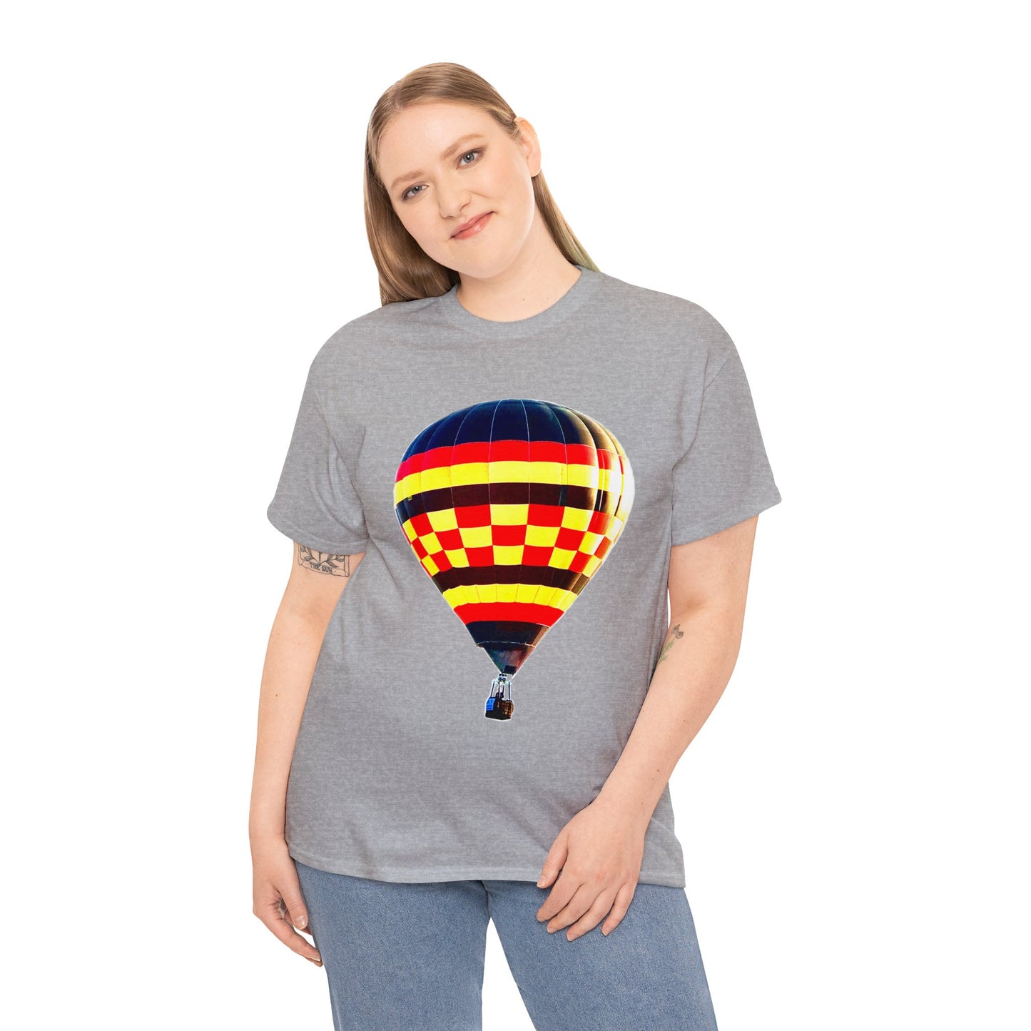 Hot Air Balloon, Balloon Pilot, Colorful Hot Air Balloon Heavy Cotton Tee