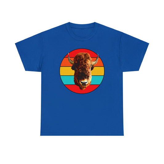 Buffalo Bison Head, Buffalo Mount, Wild Buffalo Heavy Cotton Tee