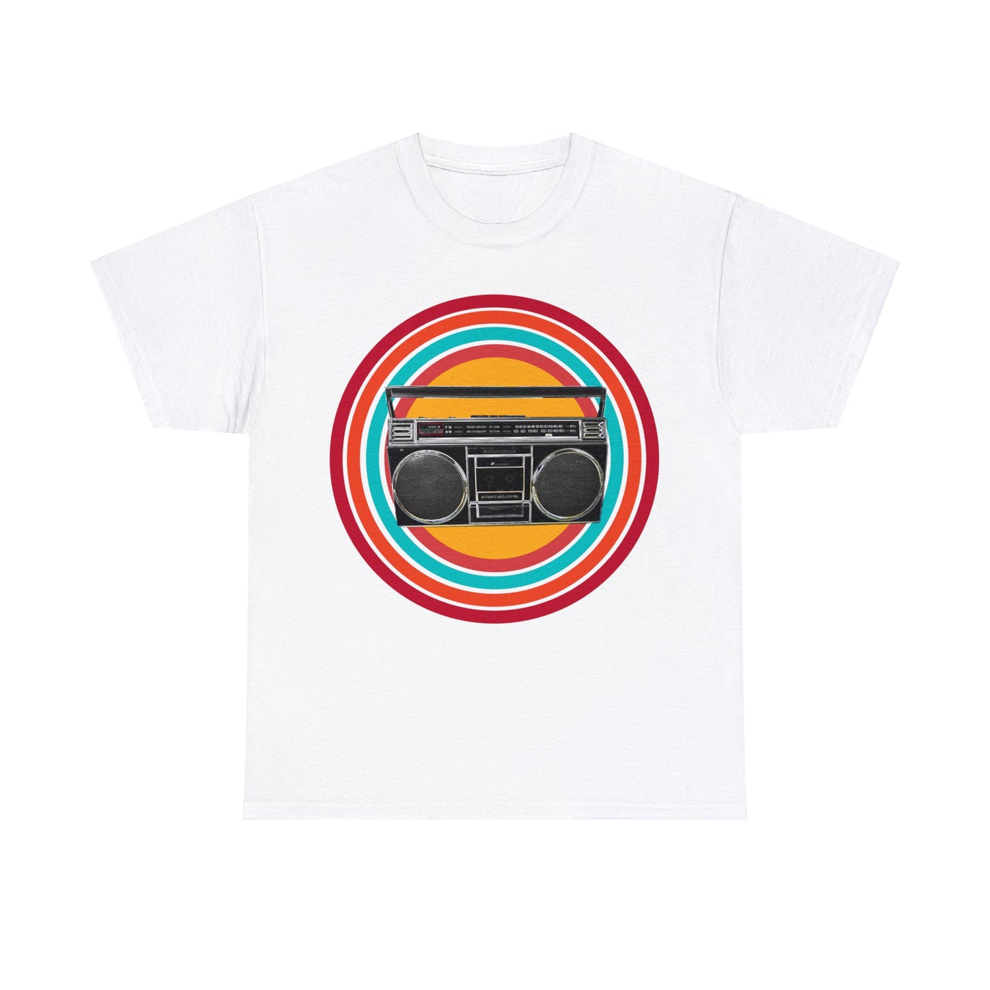 Jam Box, Ghetto Blaster, Boombox, Vintage Radio, Retro Cassette Player Heavy Cotton Tee