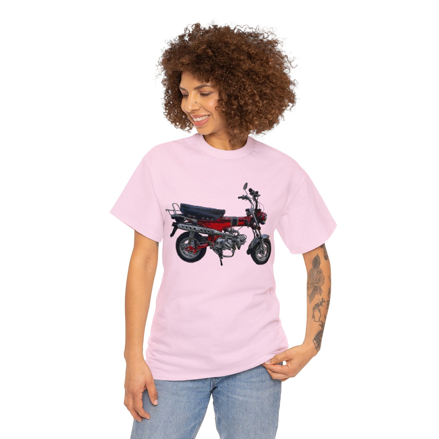 Trail 70 Mini BIke, Vintage Mini Bike, Retro Mini Bike Heavy Cotton Tee