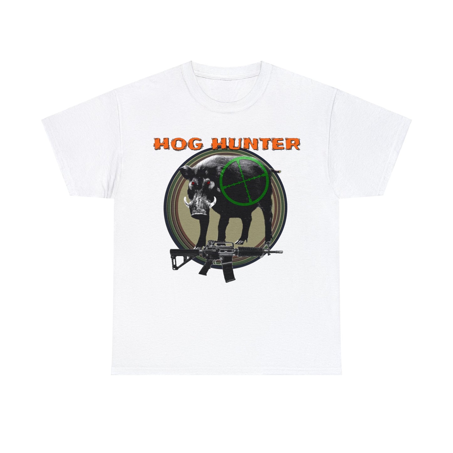 Wild Hog Hunter, Wild Hog, Hog Wild, Hog Boar Hunting Heavy Cotton Tee