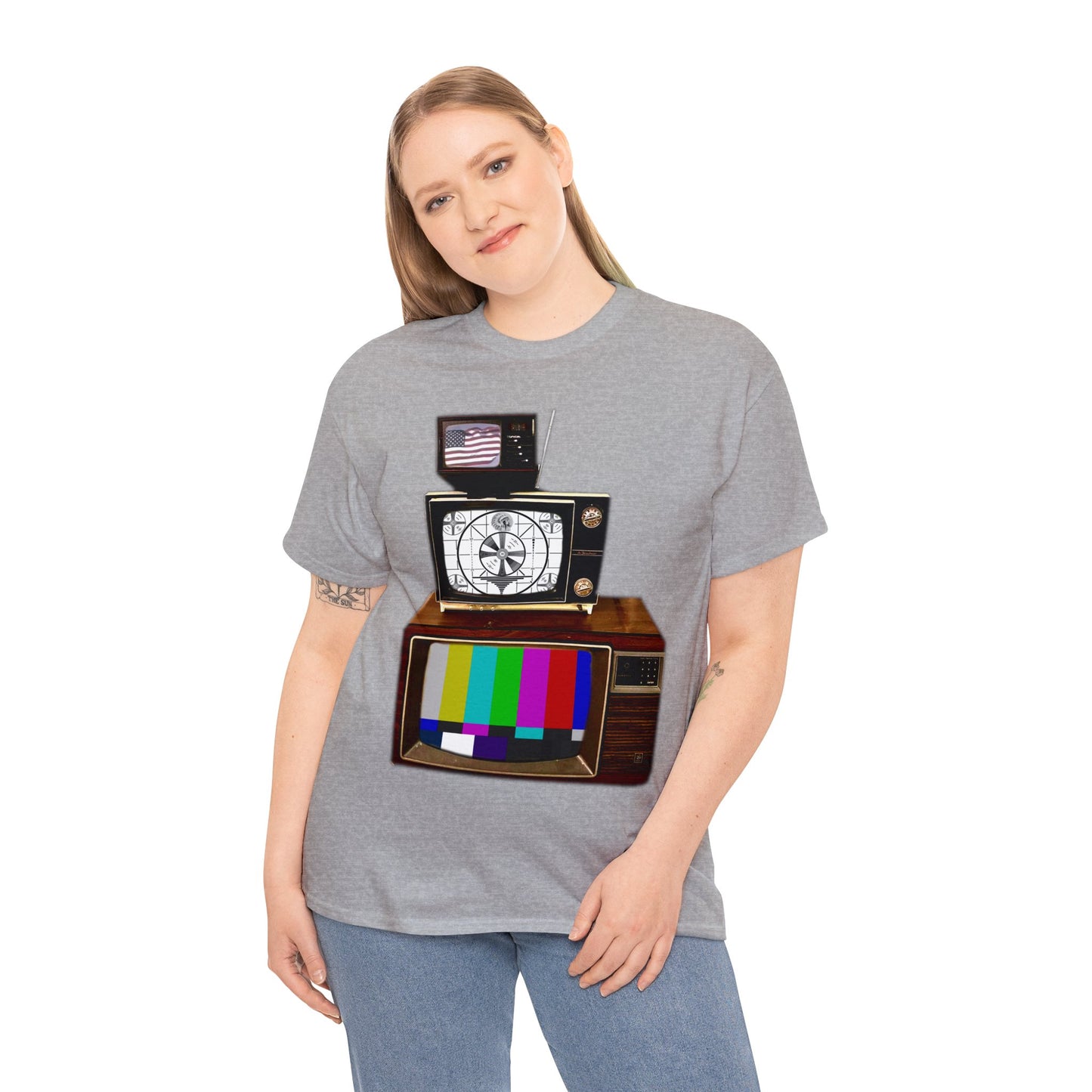 Vintage Televisions, Tube TV, Sign Off Screen, Old School, Vintage, Retro Heavy Cotton Tee