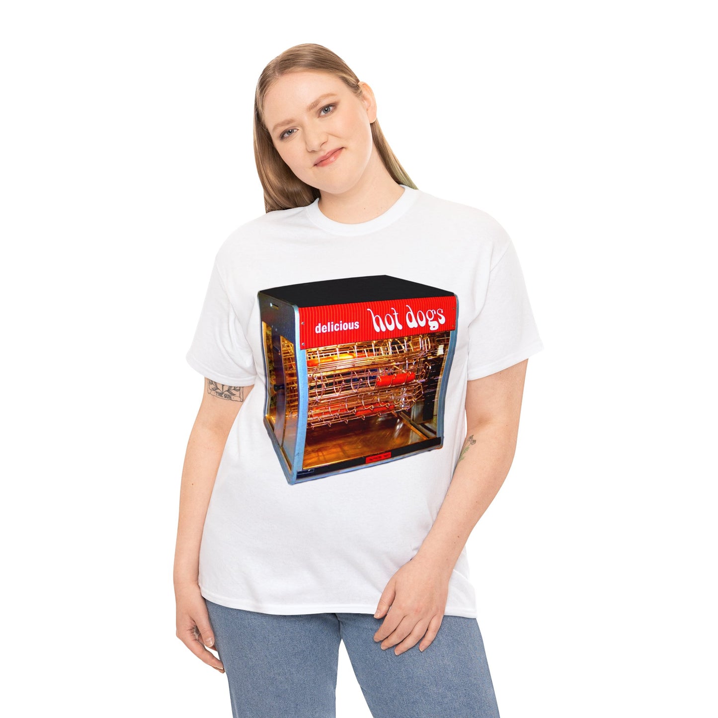 Hot Dog Roller, Hot Dog Vendor, Hot Dog Machine, Delicious Hot Dogs Heavy Cotton Tee