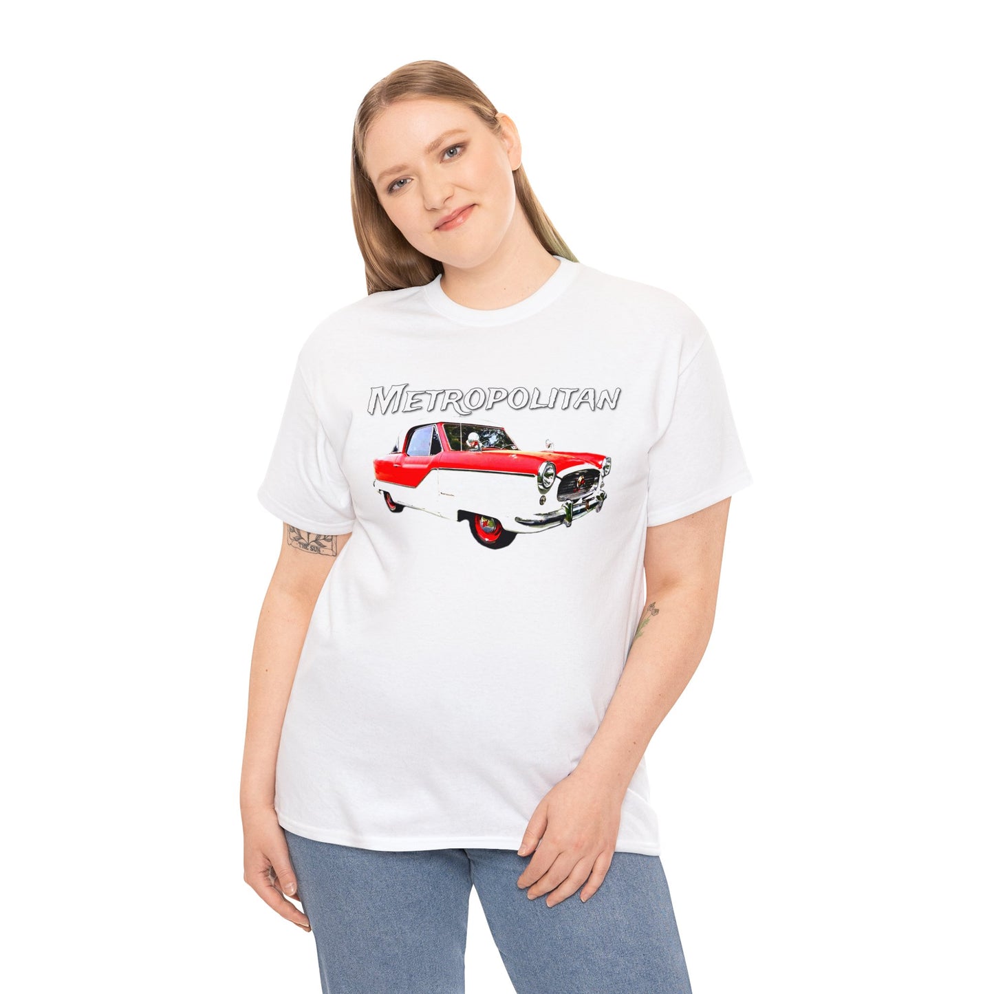 Metropolitan Car, Vintage Nash, Retro Metropolitan Automobile Heavy Cotton Tee