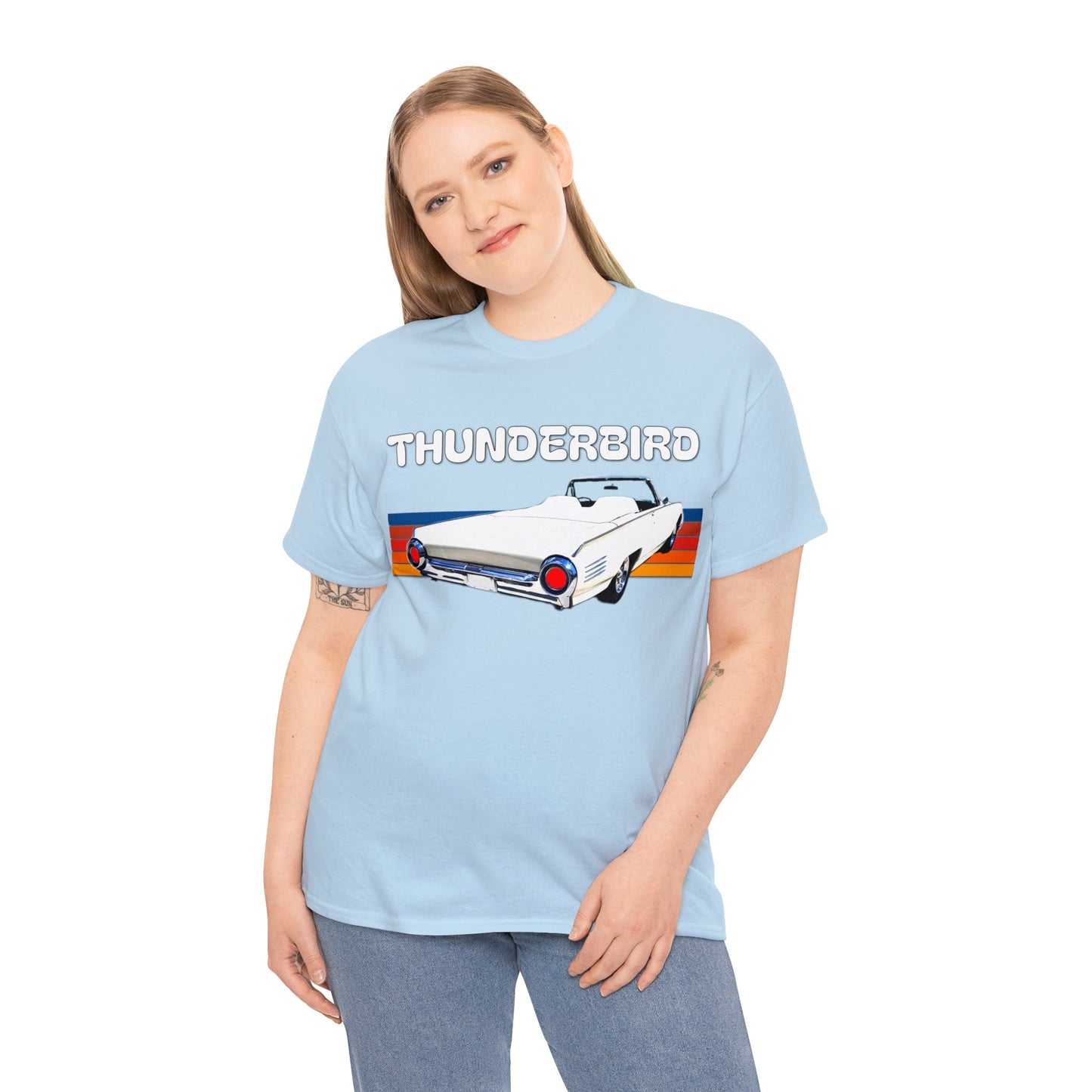 Thunderbird Vintage American Automobile, Antique American Car Heavy Cotton Tee