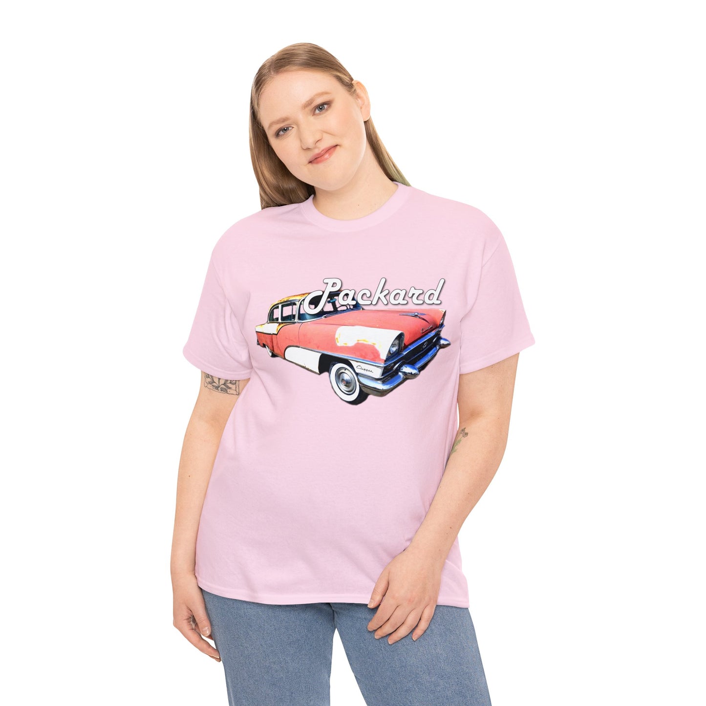 Packard Clipper, Vintage Car, Retro American Automobile Heavy Cotton Tee