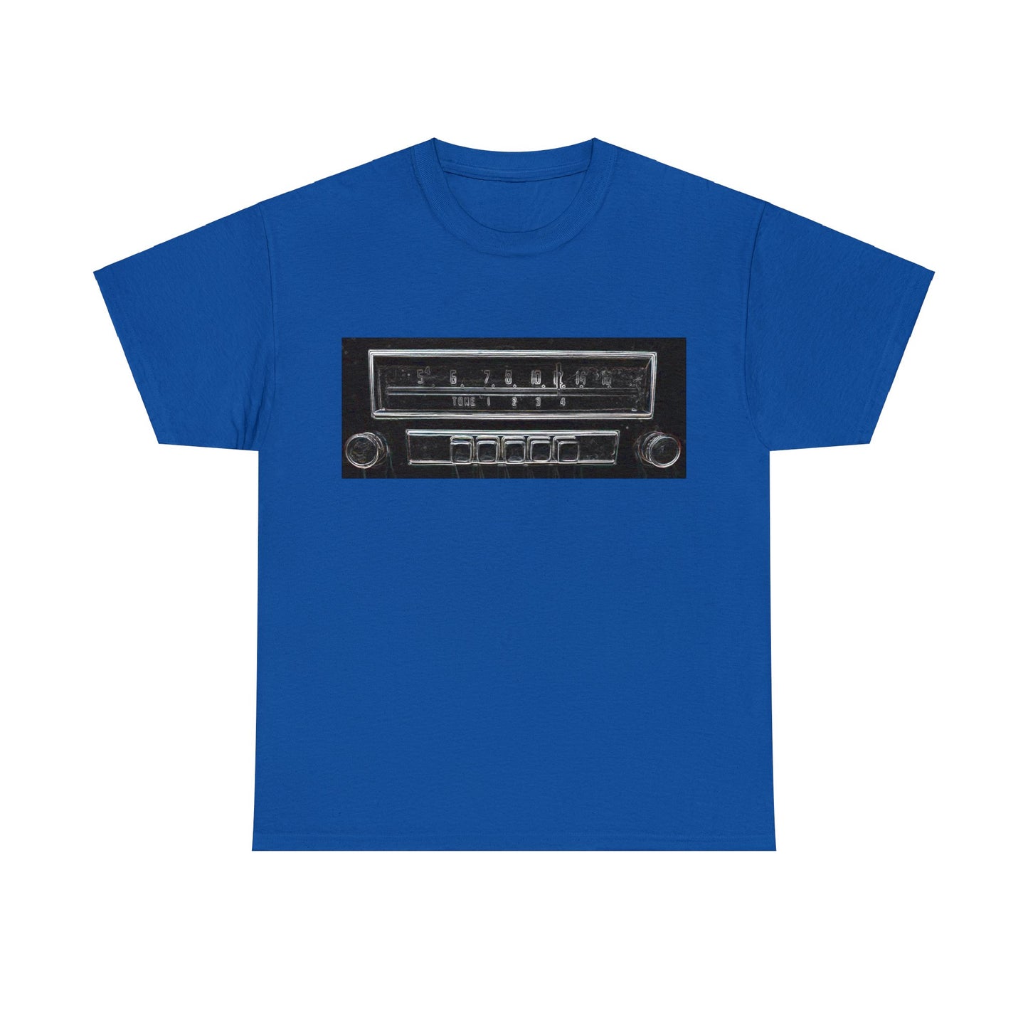 Car Radio, Vintage Car Radio, AM Car Radio, FM Car Radio, Retro Car Radio Heavy Cotton Tee