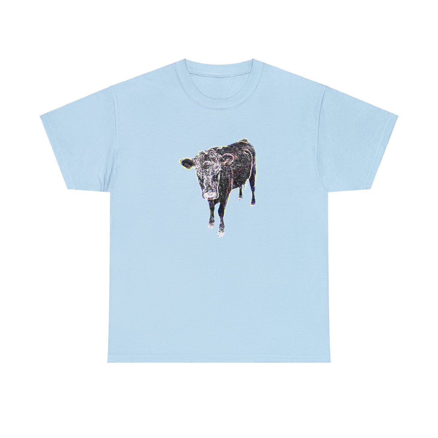 Vintage Retro Cow on the Farm Heavy Cotton Tee