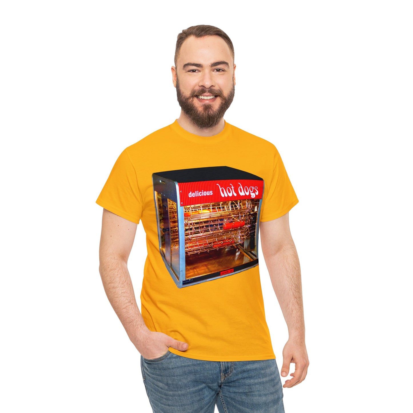 Hot Dog Roller, Hot Dog Vendor, Hot Dog Machine, Delicious Hot Dogs Heavy Cotton Tee