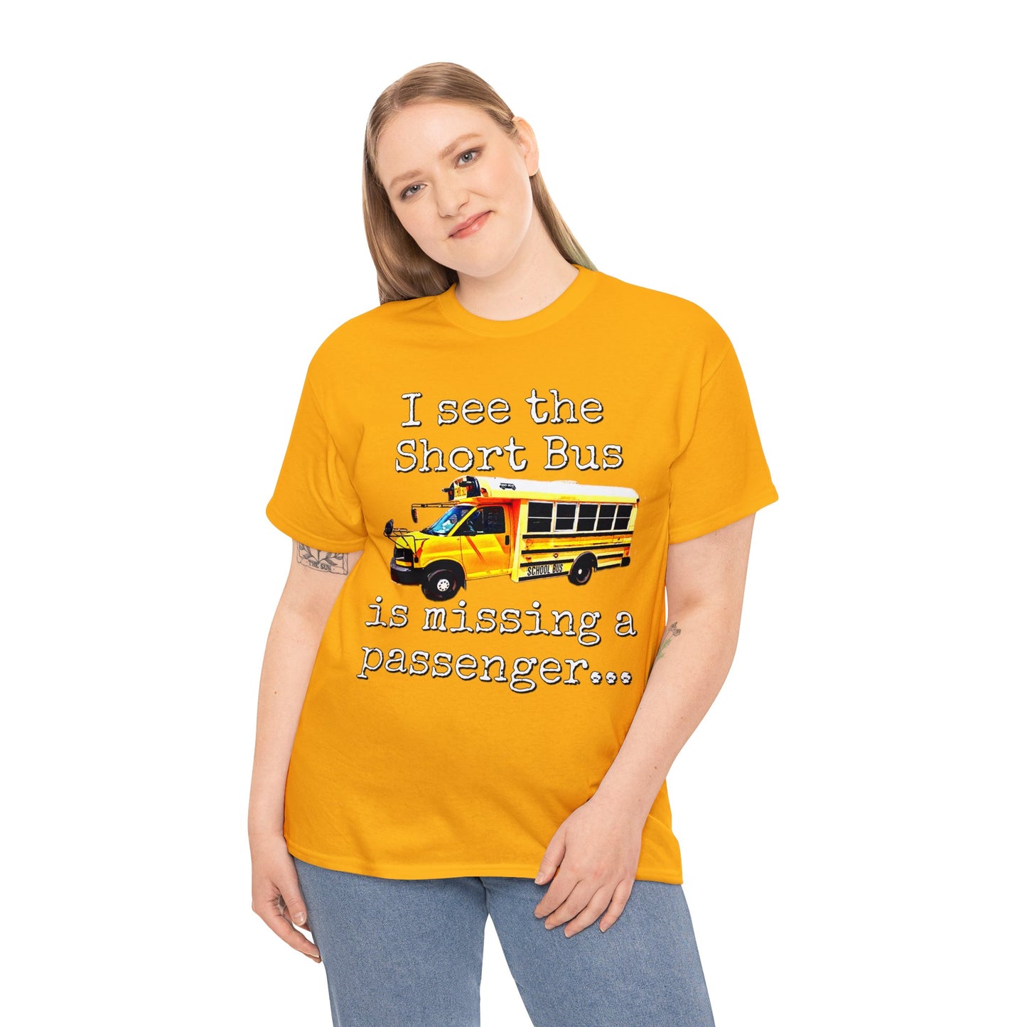 Short Bus, Short Bus Rider, I Survived Riding the Short Bus Heavy Cotton Tee