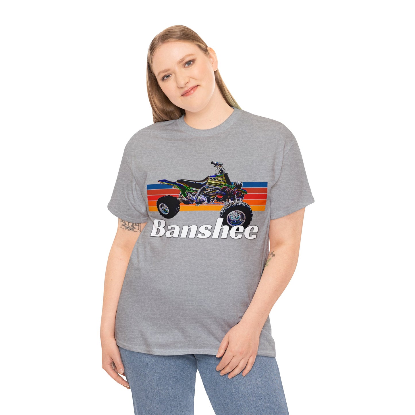 Banshee Quad, ATV, ATC, Vintage, Retro, Yamaha, All Terrain Vehicle Heavy Cotton Tee