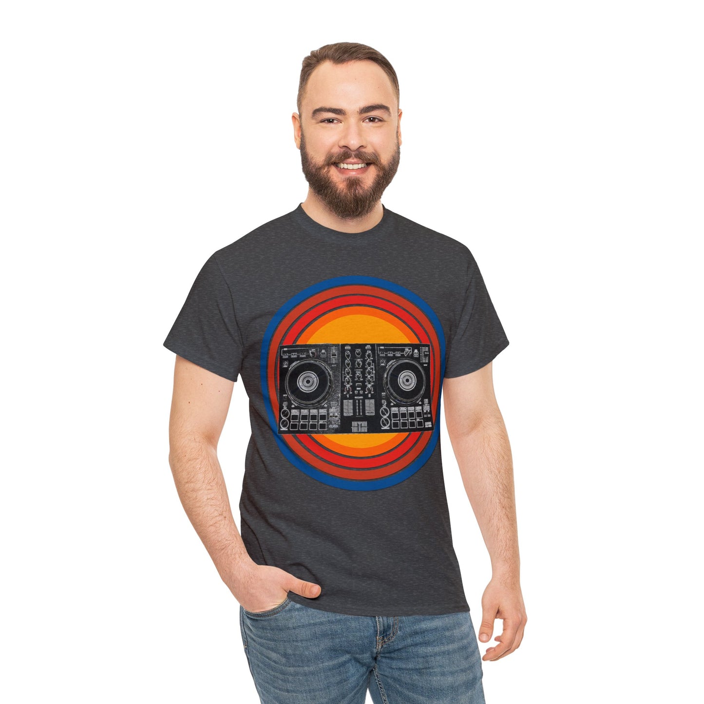 DJ Controller, Disc Jockey, DJ Scratch, Turntable Heavy Cotton Tee