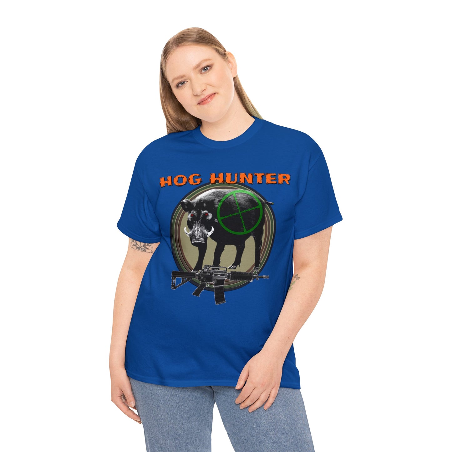 Wild Hog Hunter, Wild Hog, Hog Wild, Hog Boar Hunting Heavy Cotton Tee