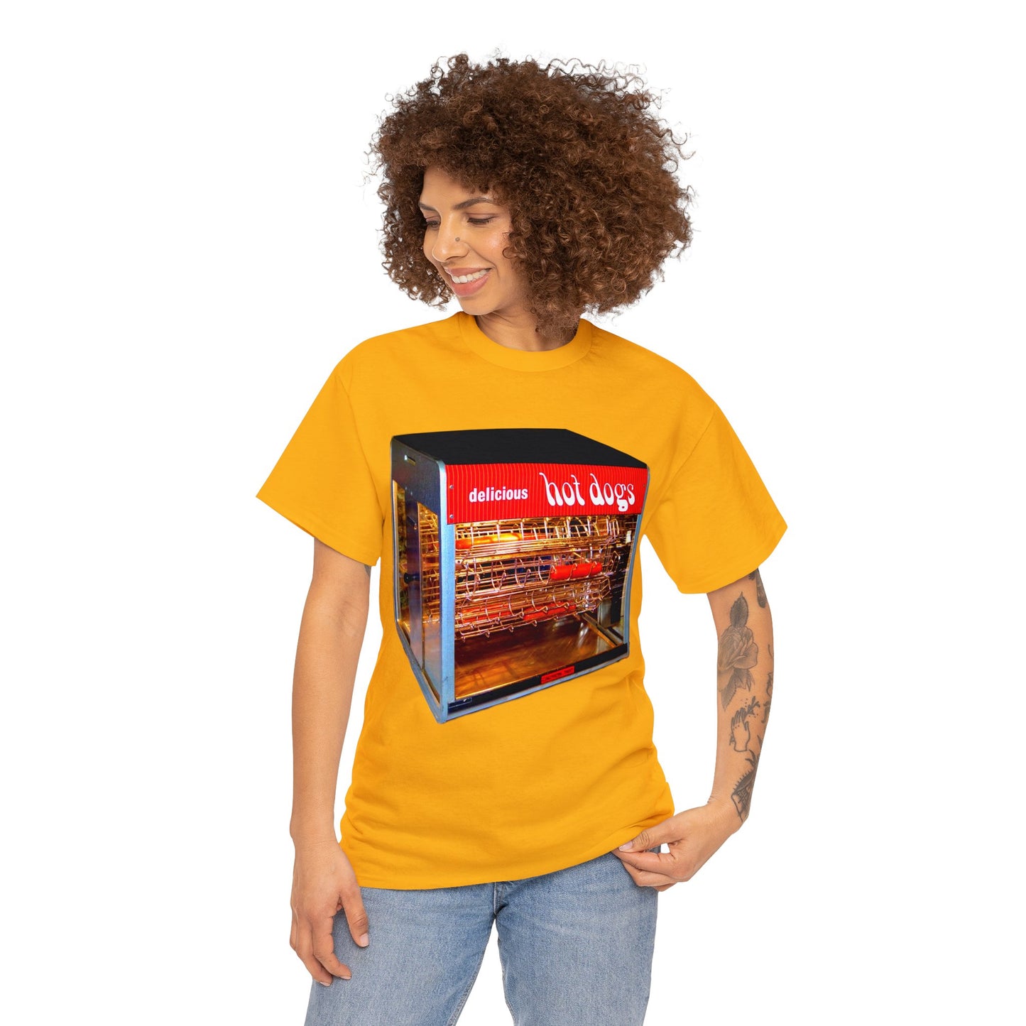 Hot Dog Roller, Hot Dog Vendor, Hot Dog Machine, Delicious Hot Dogs Heavy Cotton Tee