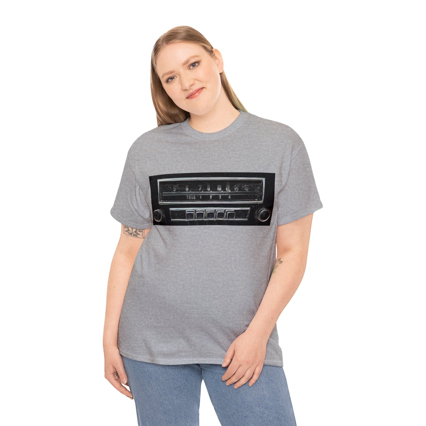 Car Radio, Vintage Car Radio, AM Car Radio, FM Car Radio, Retro Car Radio Heavy Cotton Tee