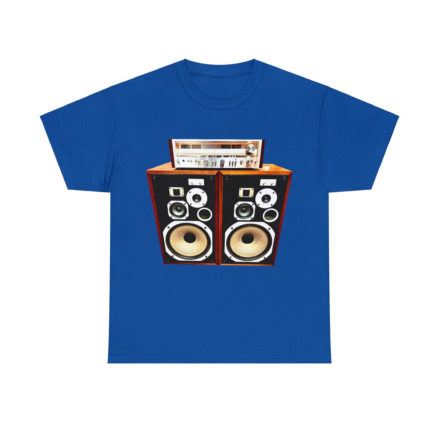 Vintage Stereo Receiver and Speakers, Audiophile, Retro Stereo, High Fidelity Heavy Cotton Tee