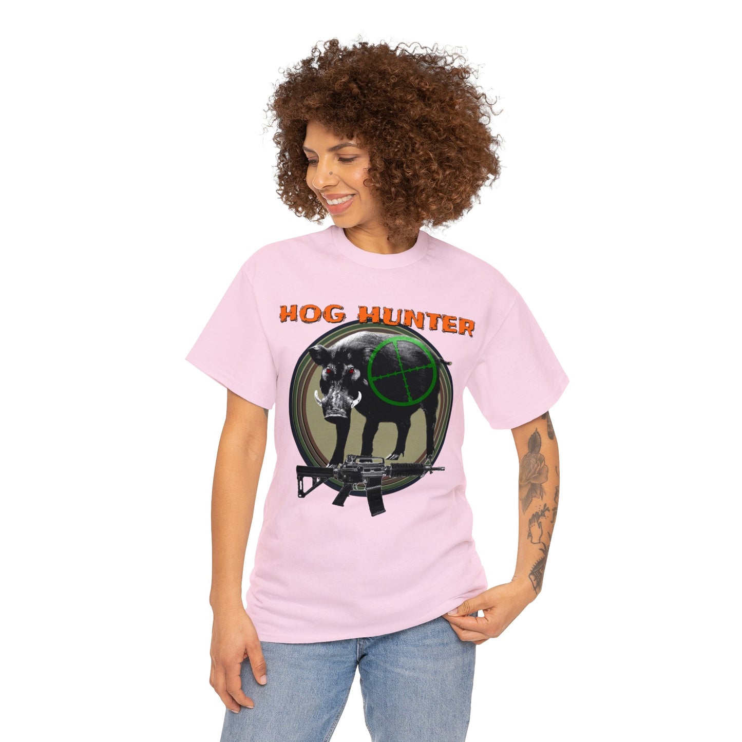 Wild Hog Hunter, Wild Hog, Hog Wild, Hog Boar Hunting Heavy Cotton Tee